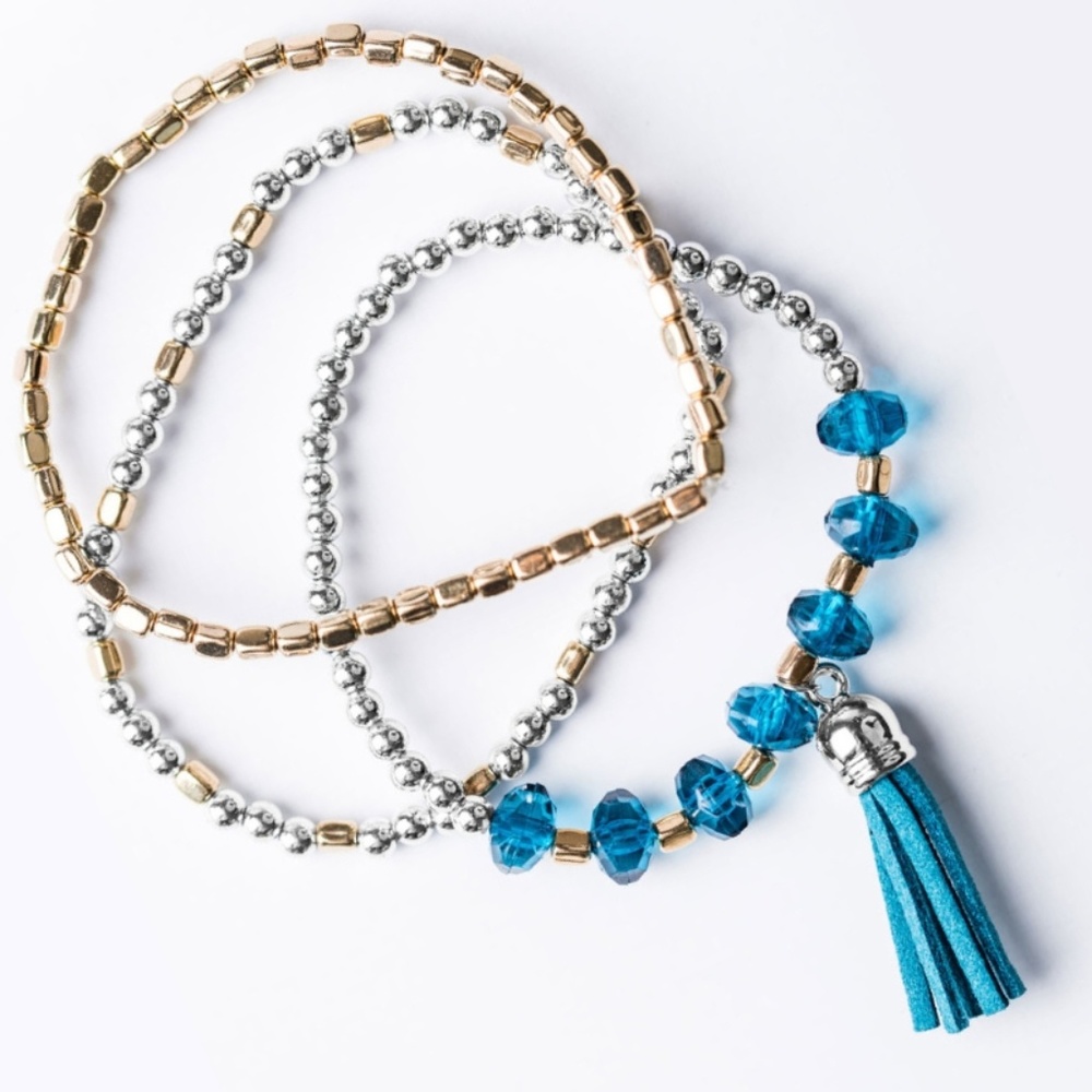 Blue Bracelet Set - Nama-Stay The Night Stretchy